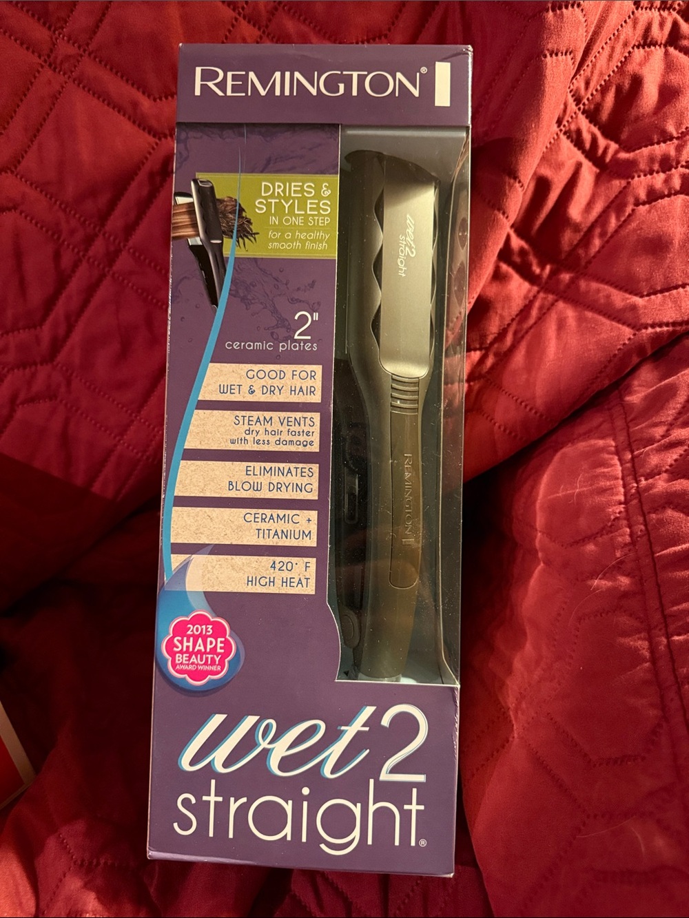 NIB Remington Purple and Black Wet2 Straight Hair Straightener